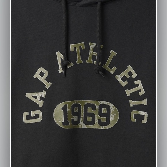 Gap Heavyweight Oversized Camo Graphic Athletic Soft Distressed Hoodie XL NWT - Picture 4 of 4